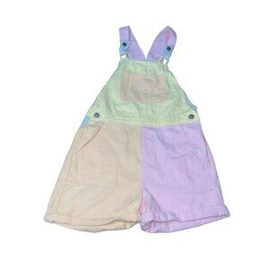 COTTON ON KIDS Girls 13-14 Ginnie Slouch Shortall Colorblock Pastel Denim $49.99